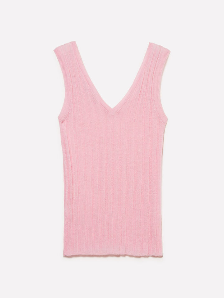 Débardeur en tricot rose pastel - hauts pour femme - Rose | Sisley image number 6